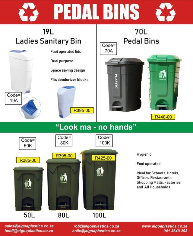 Pedal-bins-sanitary-bins-algoa-plastics-the-packaging-warehouse Pedal-bins-sanitary-bins-algoa-plastics-the-packaging-warehouse