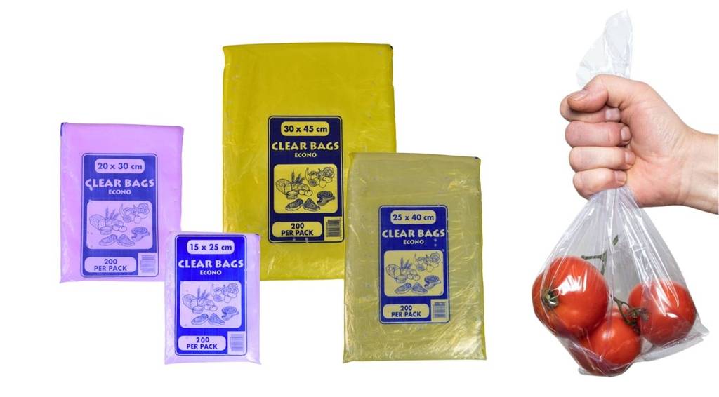 Clear-stock-line-plastic-bags-econo-range-and-filled-bag