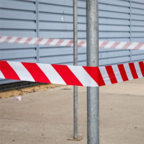 Barrier-tape-being-used