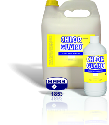 CHLOR GUARD SABS 5LSanitizer Bleach: - Safe on food surfaces - Registered disinfectant